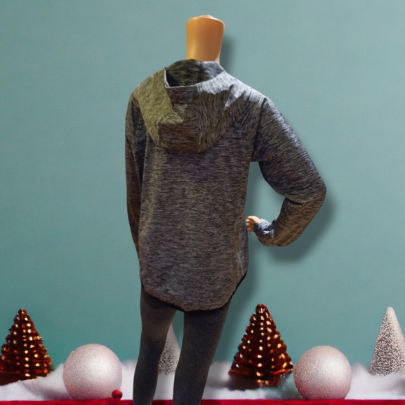 90 Degree By Reflex Women's Fleece Brushed Activewear Heathered Silver Hoodie - Picture 10 of 16